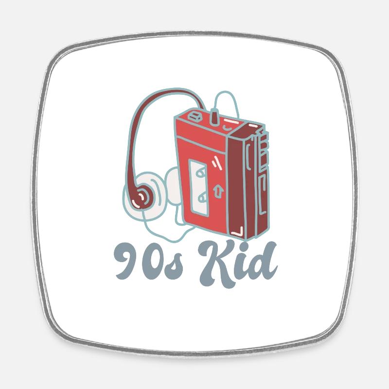 90s Kid - Square fridge magnet - white