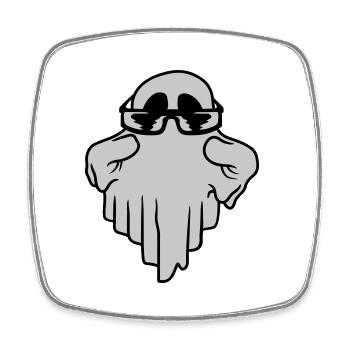 Sunglasses Ghost Comic Halloween - Square fridge magnet - white - Front
