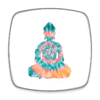 Buddha TieDye - Viereckiger Kühlschrankmagnet - Weiß - Vorne