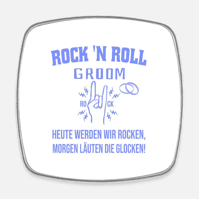ROCK 'N ROLL GROOM - Square fridge magnet - white