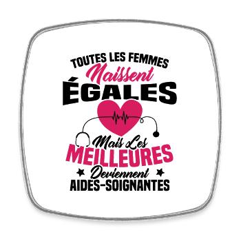 Les meilleures femmes deviennent aides-soignantes - Magnet carré - blanc - Devant