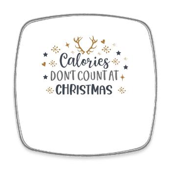 Calories don't count during Christmas - Square fridge magnet - white - Front