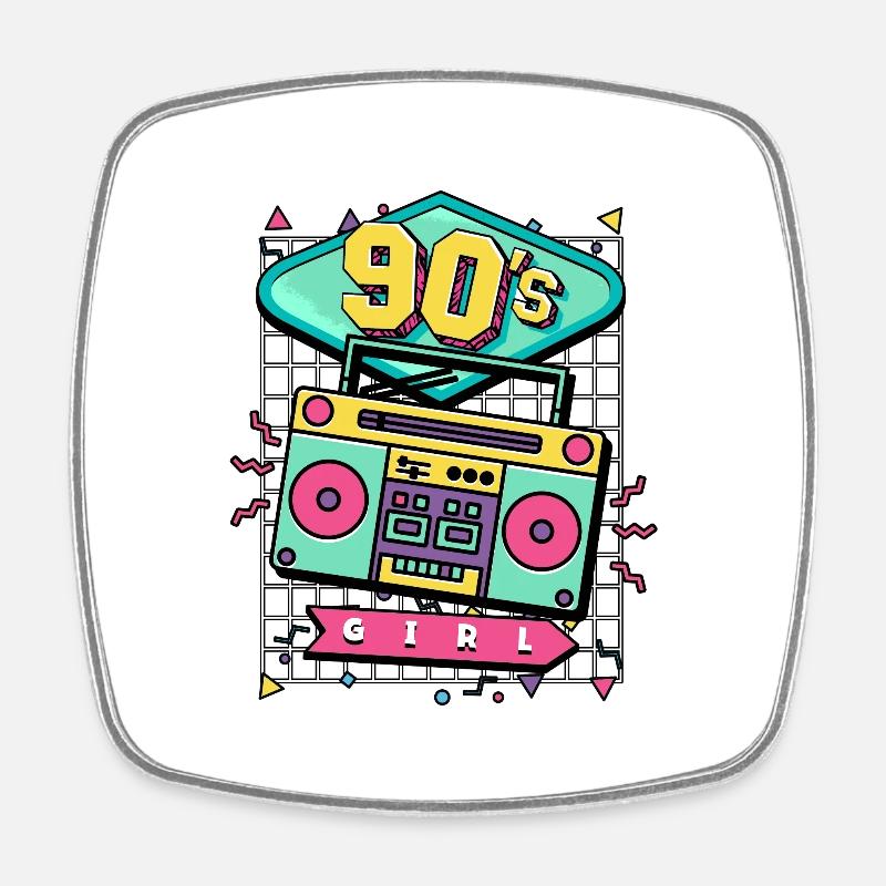 90s 90s Girl - Square fridge magnet - white