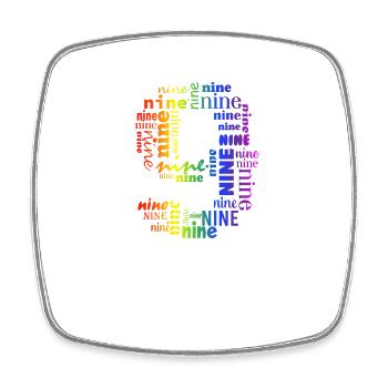 Nine 9th Birthday | Coldorful Words Themed - Viereckiger Kühlschrankmagnet - Weiß - Vorne