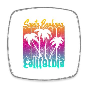Vintage Santa Barbara Sonnenuntergang - Viereckiger Kühlschrankmagnet - Weiß - Vorne