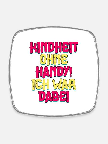 80er Jahre Kinderheit Ohne Handy - Viereckiger Kühlschrankmagnet - Weiß