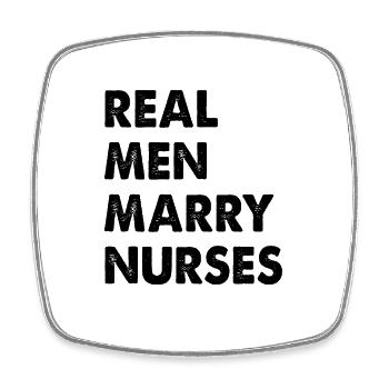 Real Men Marry Nurses Krankenschwester Ehemann - Viereckiger Kühlschrankmagnet - Weiß - Vorne