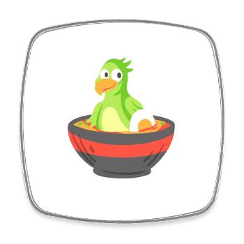 Cockatiel in a Ramen bowl - Viereckiger Kühlschrankmagnet - Weiß - Vorne