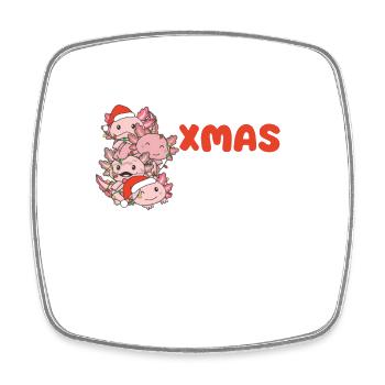 Axolotl Christmas Tree Christmas Pajamas - Square fridge magnet - white - Front