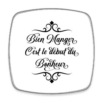 Eating Well - Square fridge magnet - white - Front
