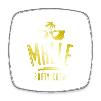 Malle Party Crew - Viereckiger Kühlschrankmagnet - Weiß - Vorne