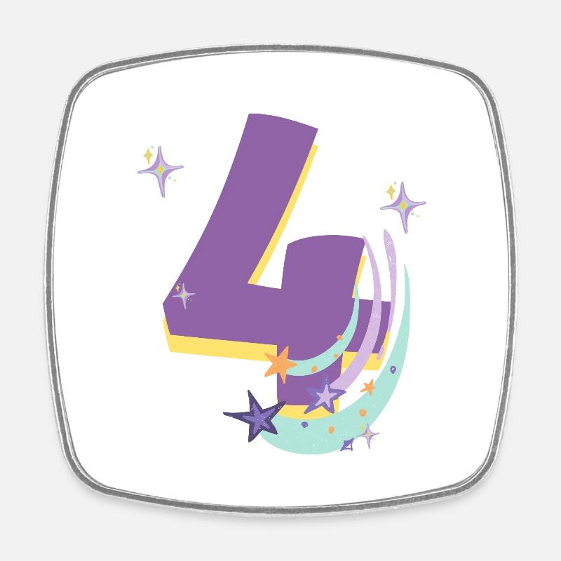 4e anniversaire (Cadeau de 4 ans) - Magnet carré - blanc