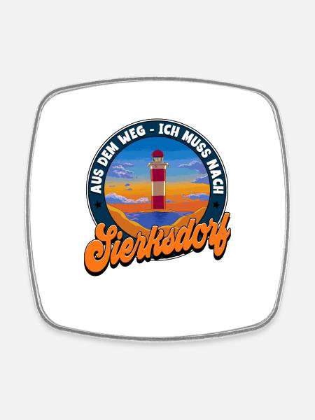 Sierksdorf - Viereckiger Kühlschrankmagnet - Weiß
