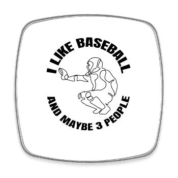 Baseball Baseball Lover Gift Baseball Game - Square fridge magnet - white - Front