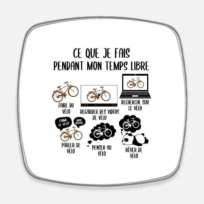 Mon temps de mon temps libre Vélo - Magnet carré - blanc