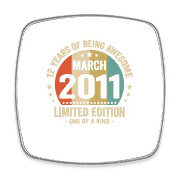 Anniversaire Vintage Idée Cadeau Mars 12 - Magnet carré - blanc - Devant