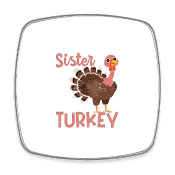 Échangera sa sœur contre la dinde Jour de Thanksgiving - Magnet carré - blanc - Devant