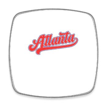 Vintage Atlanta City Baseball en détresse Baseball - Magnet carré - blanc - Devant