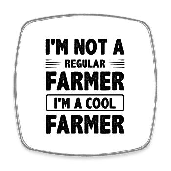 I'm Not A Regular Farmer I'm A Cool Farmer Tractor - Viereckiger Kühlschrankmagnet - Weiß - Vorne
