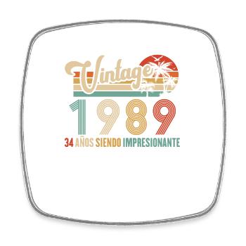 Anniversaire Vintage Idée Cadeau D Anniversaire 34 - Magnet carré - blanc - Devant
