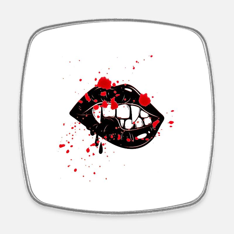 Lèvres de vampire - Magnet carré - blanc