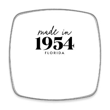 Fabriqué en 1954 en Floride. Fête d’anniversaire mignonne - Magnet carré - blanc - Devant
