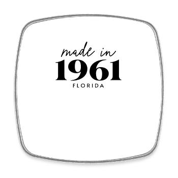 Made 1961 in Florida. Cute Birthday Party - Viereckiger Kühlschrankmagnet - Weiß - Vorne