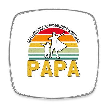 Papa Vater Papas Väter Geschenk - Viereckiger Kühlschrankmagnet - Weiß - Vorne