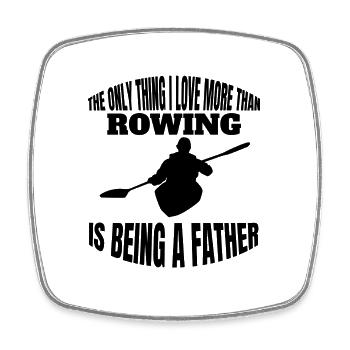 Rower Father Rower Papa Rowing Club Dad Rowing - Square fridge magnet - white - Front