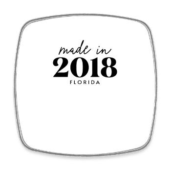 Fabriqué en 2018 en Floride. Fête d’anniversaire mignonne - Magnet carré - blanc - Devant
