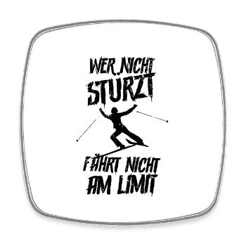 Skifahren Ski - Viereckiger Kühlschrankmagnet - Weiß - Vorne