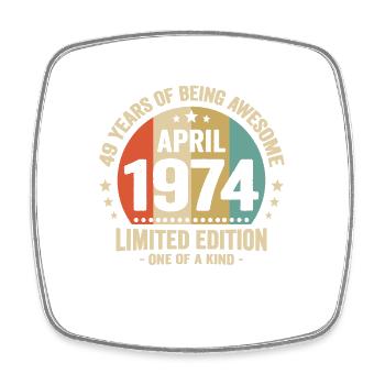 Avril 1974 49 Ans Anniversaire Vintage Idée Cadeau - Magnet carré - blanc - Devant