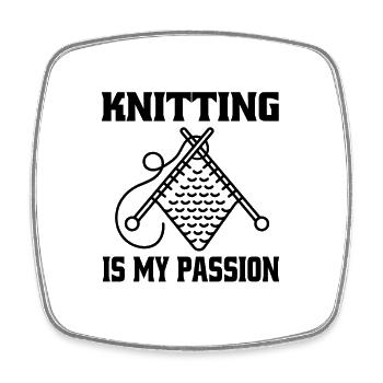 Knitting Gift Seamstress Crochet Sewing - Square fridge magnet - white - Front
