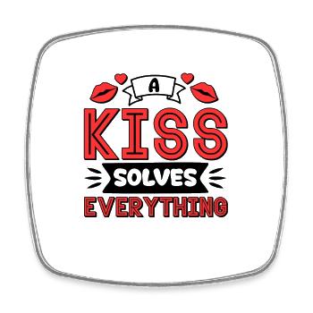 Problème Kissing Solution Relation Partenaire Baiser - Magnet carré - blanc - Devant