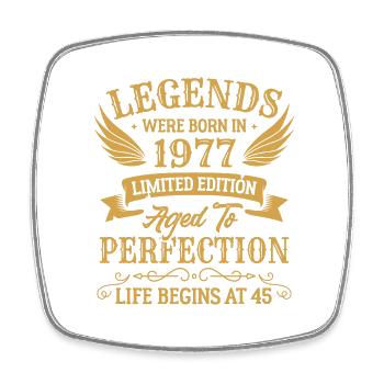 The legends were born in 1977 limited edition - Square fridge magnet - white - Front