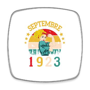 Septembre 1923 Anniversaire Vintage Idée Cadeau - Magnet carré - blanc - Devant
