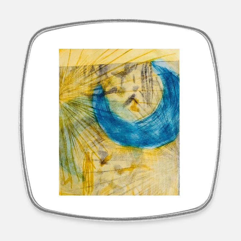 Abstract Art - Square fridge magnet - white