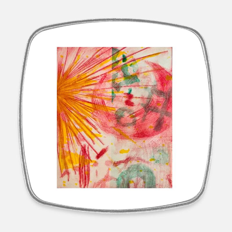 Abstract Art - Square fridge magnet - white