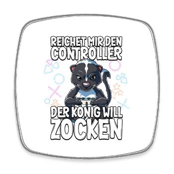 Videospiel Gaming Stinktier Zocken - Viereckiger Kühlschrankmagnet - Weiß - Vorne