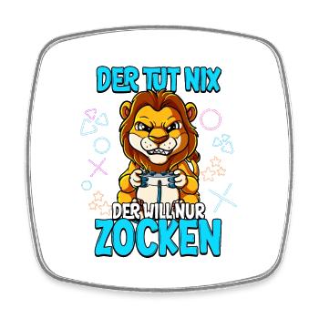 Zocken Gaming Der Tut Nix Der Will Nur Zocken - Viereckiger Kühlschrankmagnet - Weiß - Vorne