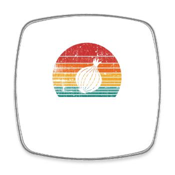 Onion Lover Retro Vegetables Vegan Gift idea - Viereckiger Kühlschrankmagnet - Weiß - Vorne