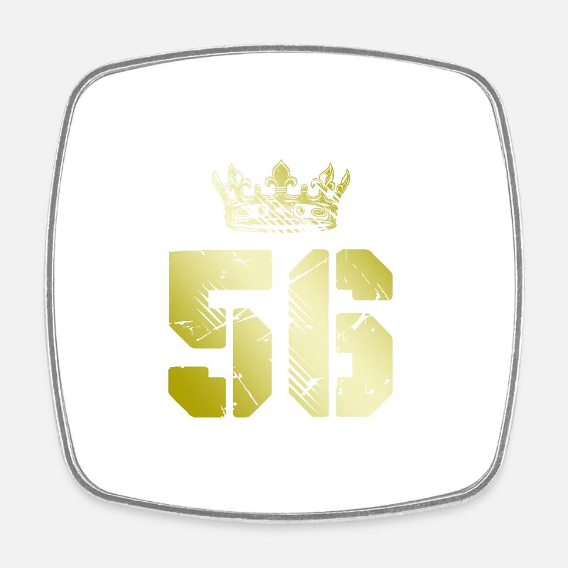 56 Number crown - Square fridge magnet - white