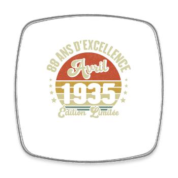 Avril 1935 88 Ans Anniversaire Vintage Idée Cadeau - Magnet carré - blanc - Devant