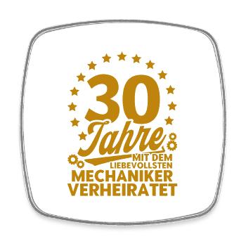 Perlenhochzeit Ehepaar 30. Hochzeitstag Geschenk - Viereckiger Kühlschrankmagnet - Weiß - Vorne