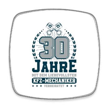 Perlenhochzeit Ehepaar 30. Hochzeitstag Geschenk - Viereckiger Kühlschrankmagnet - Weiß - Vorne