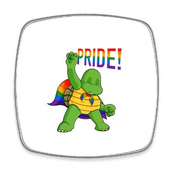 Turtle I LGBTQ Flag I Rainbow Flag I Gay Pride - Square fridge magnet - white - Front