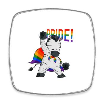 Zebra I LGBTQ Flag I Rainbow Flag I Gay Pride - Square fridge magnet - white - Front
