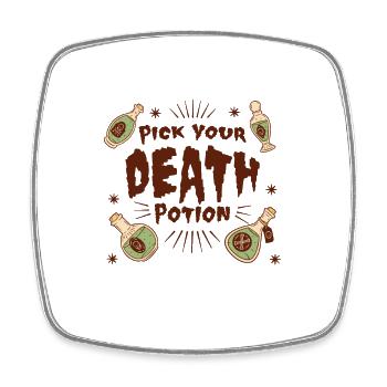 Aqua Tofana Skull Potion Mystery Fan Poison Bottle - Square fridge magnet - white - Front