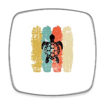 Turtle Retro Animal Sea Reptile Gift idea - Viereckiger Kühlschrankmagnet - Weiß - Vorne