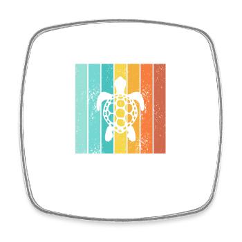 Tortue Rétro Animal Reptile de mer Idée cadeau - Magnet carré - blanc - Devant